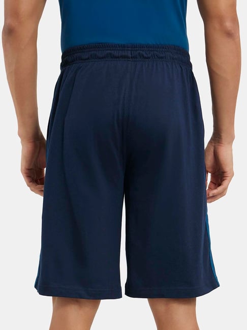 Buy Jockey Navy & Seaport Teal Knit Sport Shorts - 9426 for Men