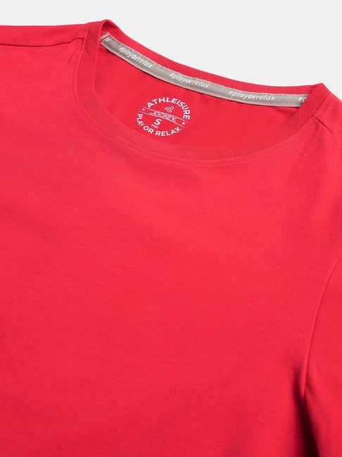 Buy Jockey Jester Red Soild T-Shirt - 1515 for Women Online @ Tata