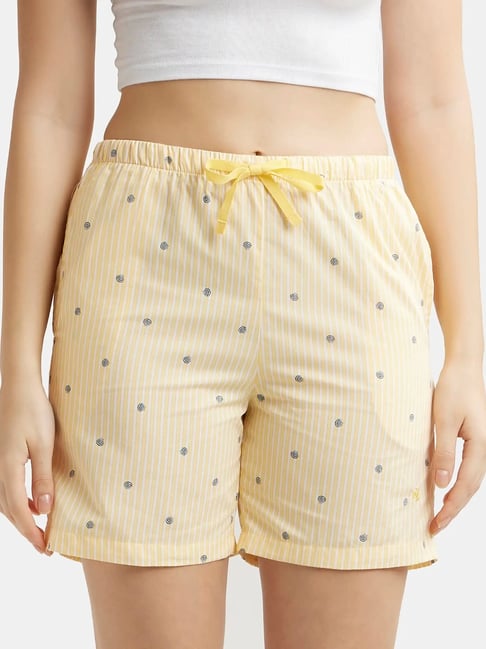 Buy Jockey Yellow Checks Shorts for Women Online Tata CLiQ