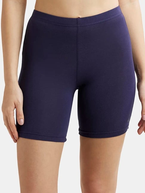Buy Jockey Navy Skinny Fit Sports Shorts for Women Online Tata CLiQ