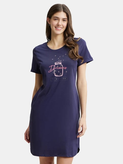 Buy Jockey Navy Graphic Print Night Dress for Women Online Tata CLiQ