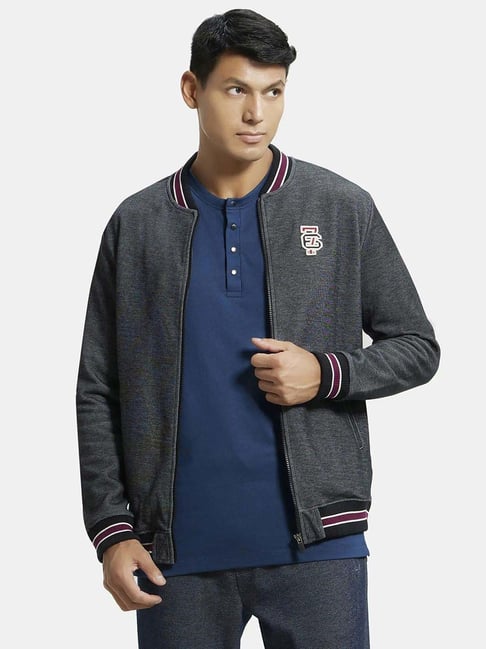Buy Jockey Olive Full Sleeves Mandarin Collar Jacket for Men's