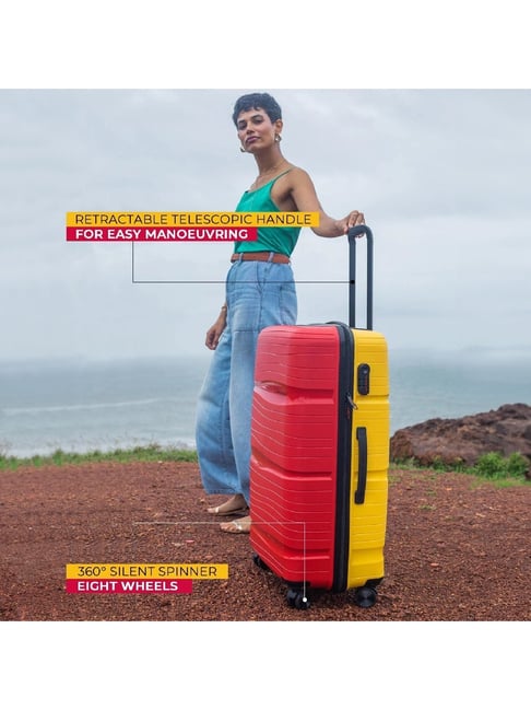 Buy Nasher Miles Check-in Luggage Red and Yellow 28 Trolley Bag