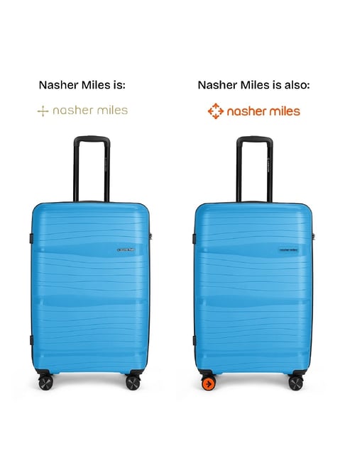 Nasher Miles Nicobar Hard-Sided Polypropylene Check-in Teal and Blue 28  inch |75cm Trolley Bag
