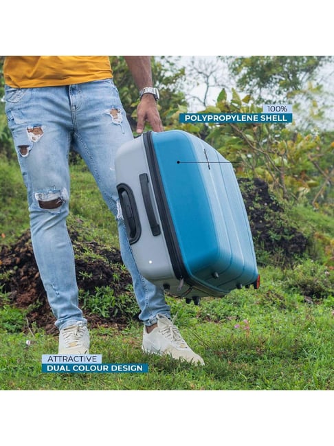 Buy Nasher Miles Nicobar Blue and Grey 20 inch Trolley Bag Online