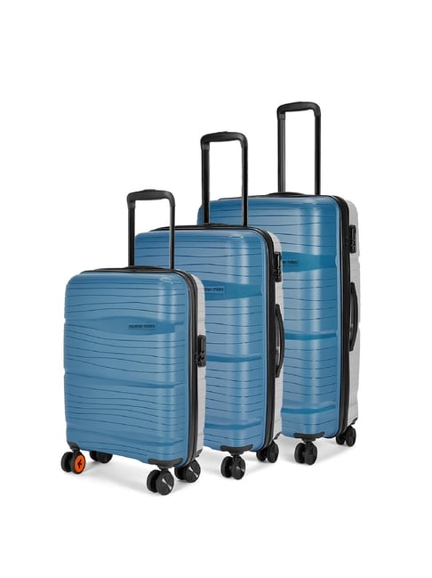 Buy Nasher Miles Luggage Blue and Grey Trolley Bags Online At Best