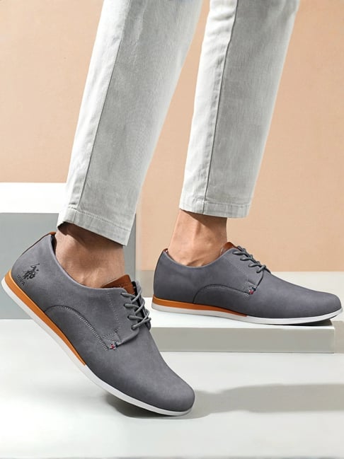 Buy Polo Men's Grey Derby Shoes for Men at Best Price