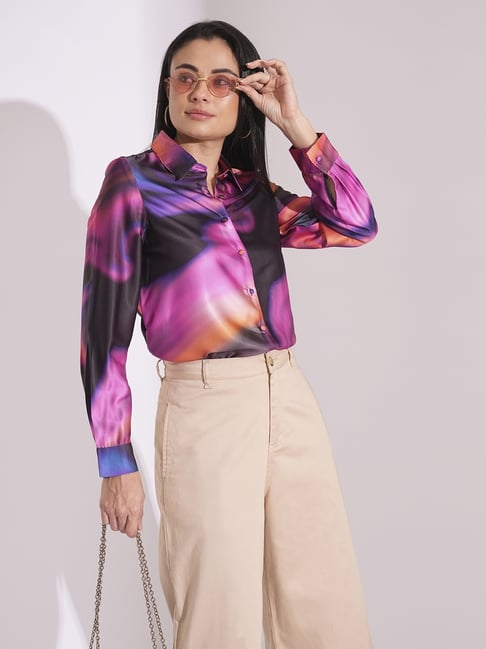 Buy Globus Multicolor Ombre Print Shirt Style Top for Women's