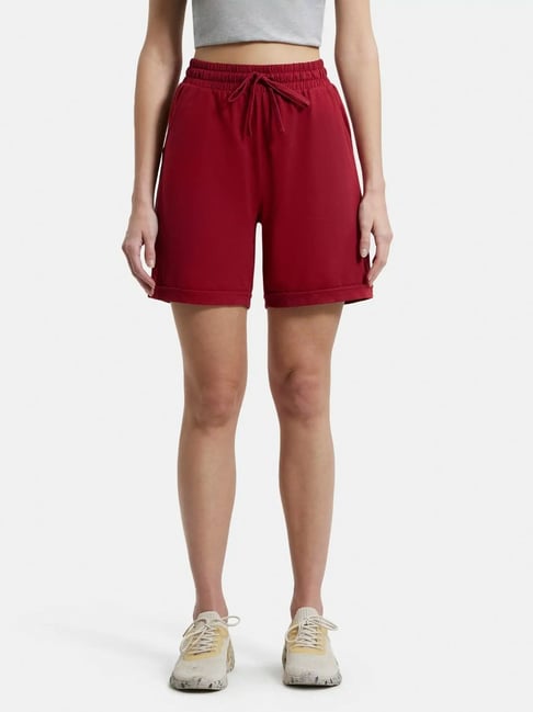 Jockey AW23 Women's Super Combed Cotton Rich Regular Fit Shorts with Side Pockets