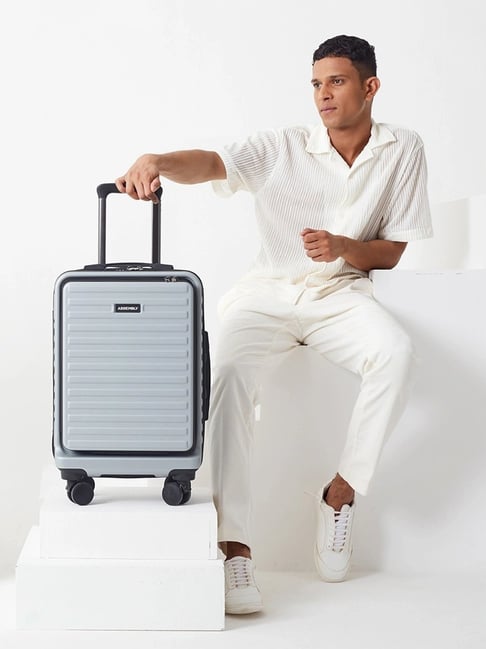 Assembly Premium Hardsided Cabin Luggage Trolley Bag (20 inch) Silver