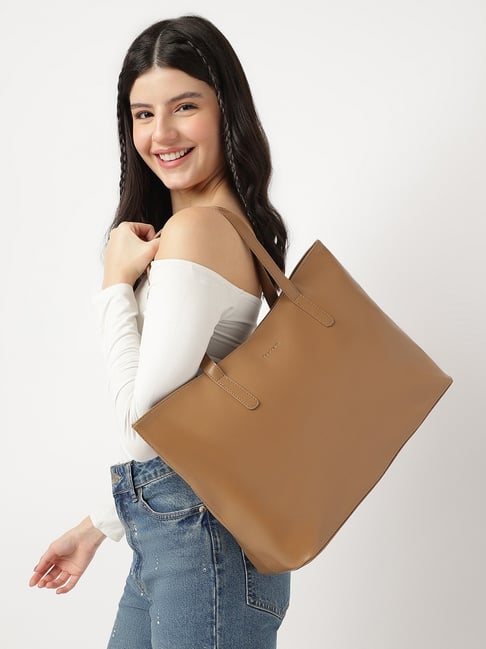 Leather Tote What To Use Tote Bags For Buy Fastrack College Tan