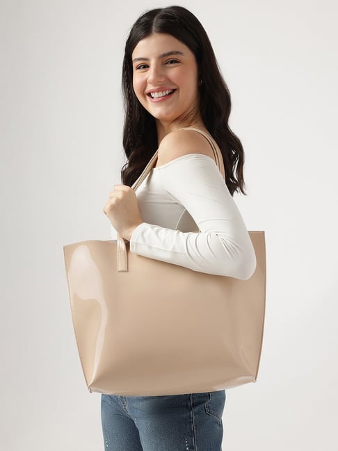 Fastrack Pumice White Party Tote Bag for Women