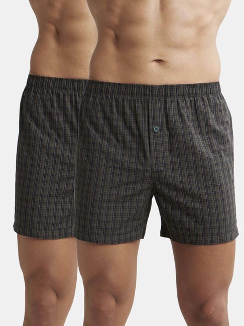 Jockey 8222 Men's Super Combed Mercerized Cotton Woven Printed Inner Boxers  (Pack of 2)