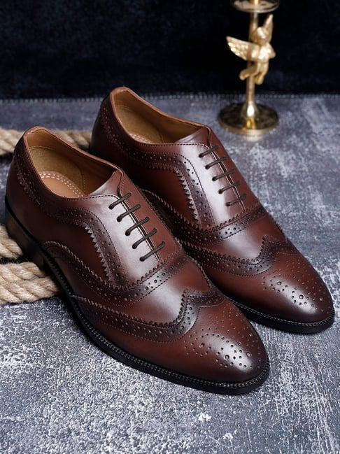 Buy Louis Stitch Men's Brunette Brown Brogue Shoes for Men at Best