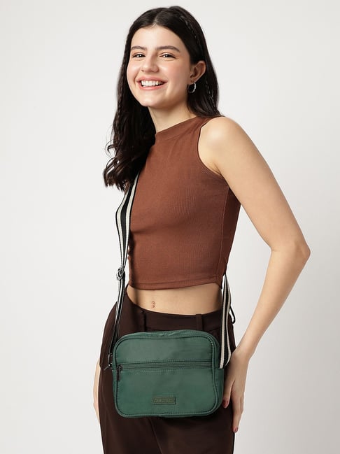 Buy Fastrack Green Faux Leather Solid Sling Handbag Online At Best