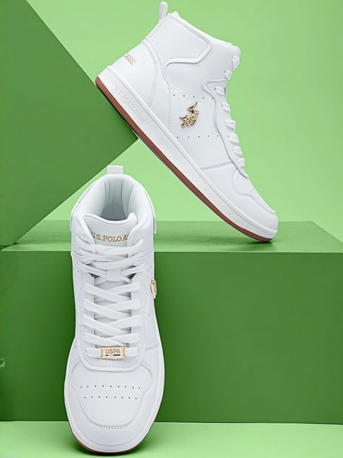 U.S. Polo Assn. Men's ROWAN 2.0 Off White Ankle High Sneakers