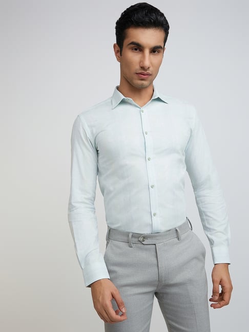 Park Avenue Blue Slim Fit Printed Shirt-picture-14