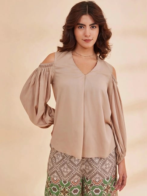 Buy Syrah Organic Bamboo Cold Shoulder Top for Women Online