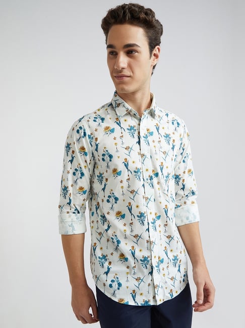 Colorplus White Contemporary Fit Printed Shirt-picture-15