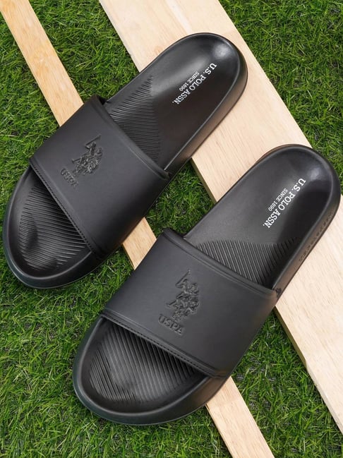 U.S. Polo Assn. Men's Black Slides