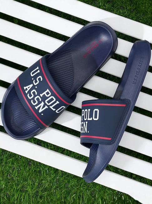U.S. Polo Assn. Men's Navy Slides