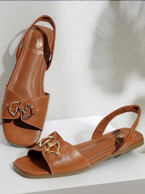 U.S. Polo Assn. Women's Tan Sling Back Sandals-picture-22