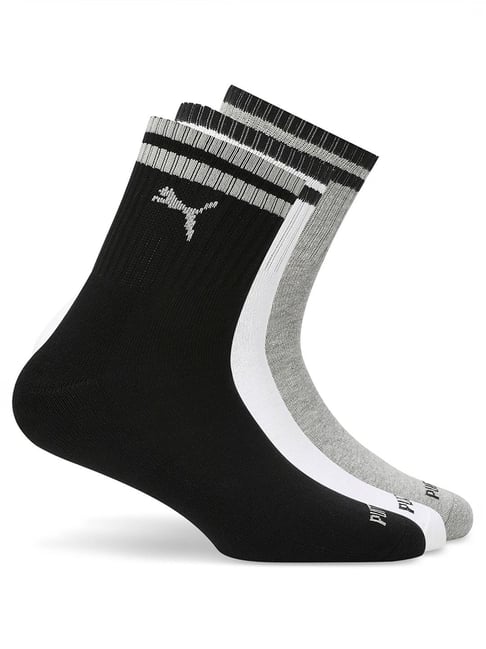 Buy Puma Smokey Grey-White-Black Small Socks Pack of Online At