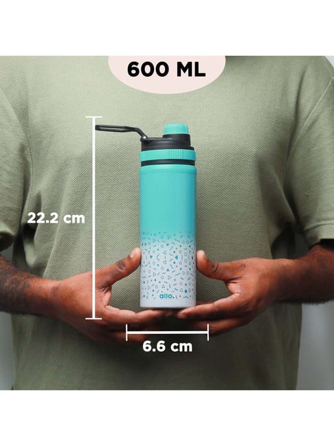 Buy Allo Blue & White Copper Leakproof Water Bottle (600 ml) at