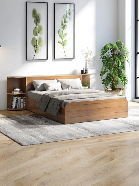 Buy Durian Vienta Brentwood Oak Brown Engineered Wood Queen Bed at