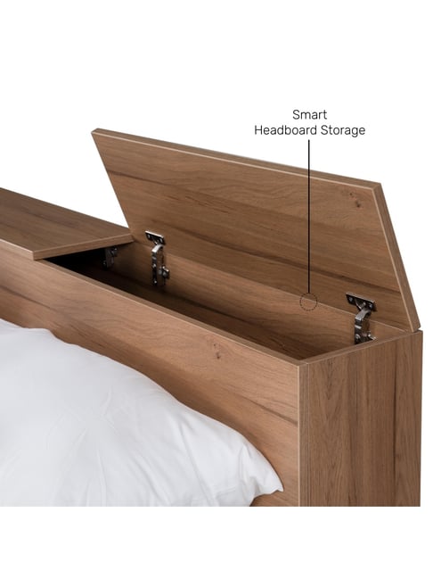 Buy Durian Vienta Brentwood Oak Brown Engineered Wood Queen Bed at