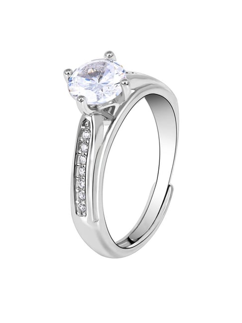 Touch925 925 Pure Silver Spark Stone Ring for Women