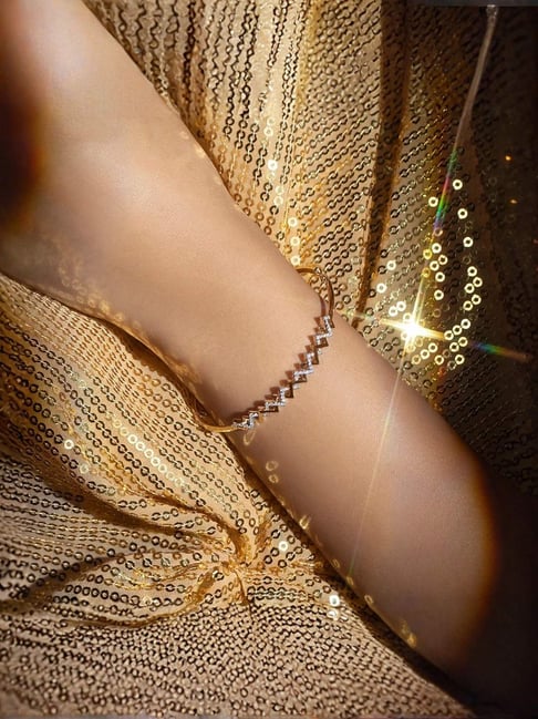 Buy Rhythmic Twist Gold Diamond Bangle Online At Best Price