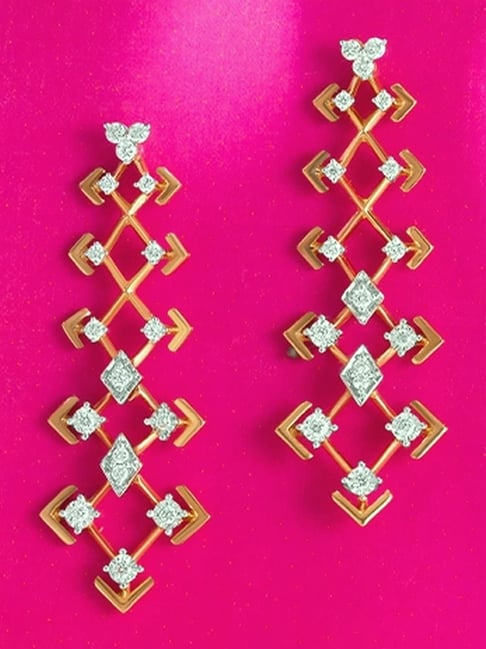 Buy Mia by Tanishq Disco Dream Gold Diamond Drop Earrings Online