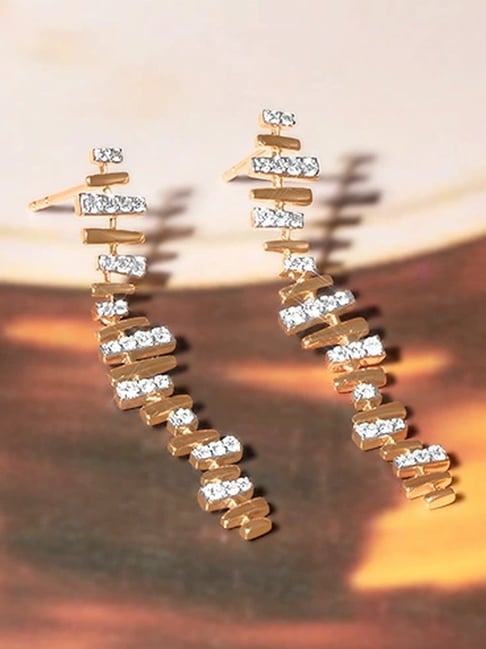 Buy Mia by Tanishq Disco Rhythm Gold Diamond Drop Earrings