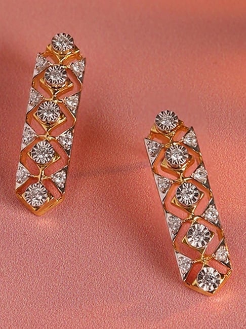Buy Mia by Tanishq Intricate Lattice Gold Diamond Stud Earrings