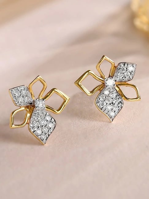 Buy Mia by Tanishq Gleaming Sunburst Gold Diamond Stud Earrings
