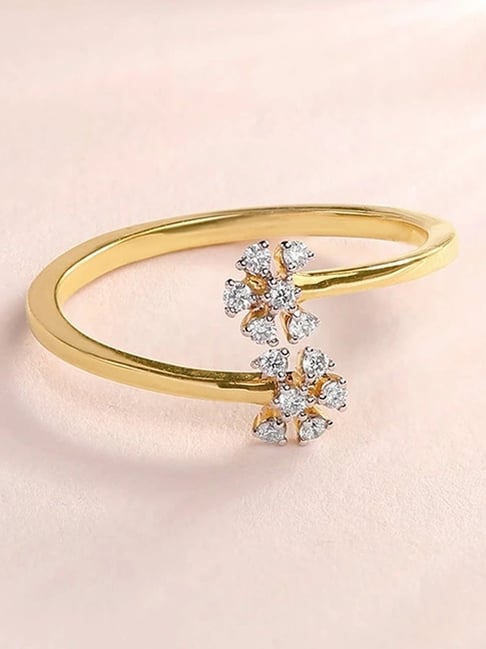 Buy Mia by Tanishq Blossom Brilliance Gold Diamond Finger Ring