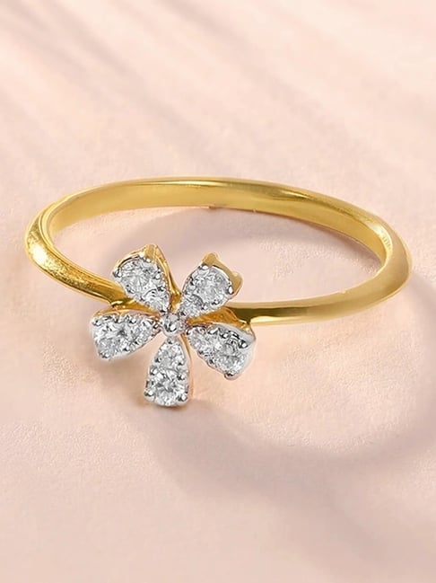 Buy Mia by Tanishq Floral Brilliance Gold Diamond Finger Ring