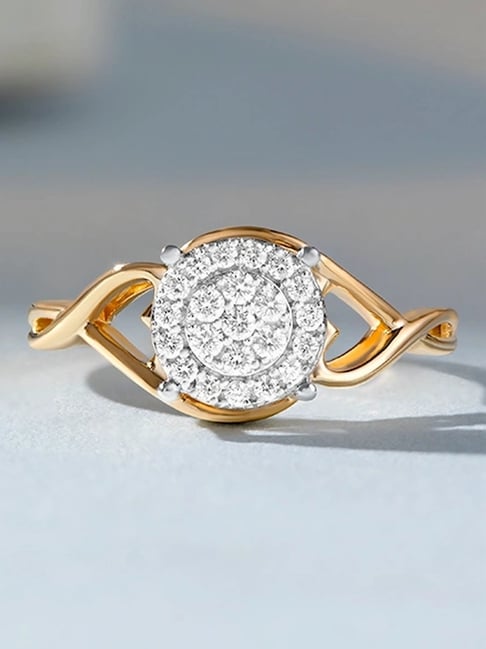 Buy Mia by Tanishq Twilight Circle Gold Diamond Finger Ring
