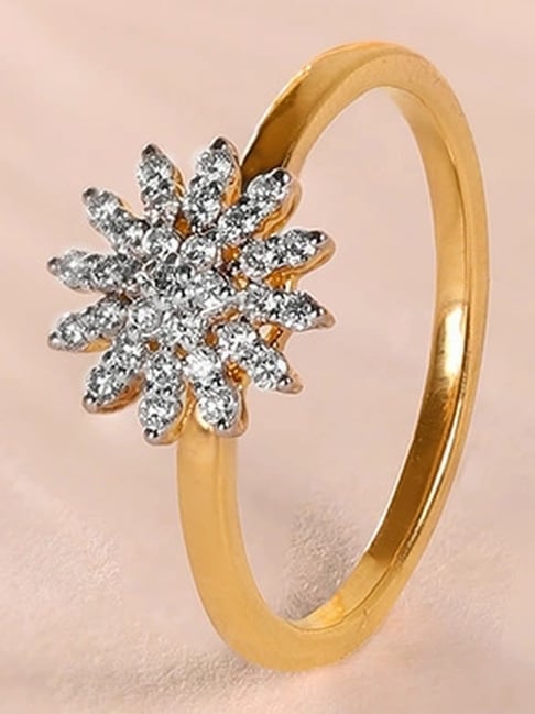 Flower Ring Tanishq Gold Ring Designs With Price Buy Mia By