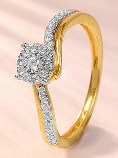 Mia by Tanishq Forever Linked Gold Diamond Finger Ring for Women - Main Image