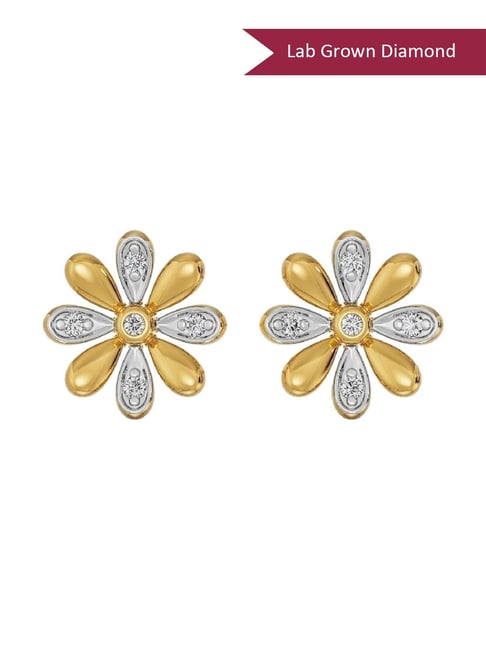 Emori 18k Yellow Gold & Diamond Floral Stud Earrings
