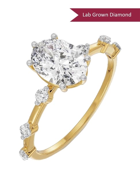 Emori 14k Yellow Gold & Diamond Oval Engagement Ring