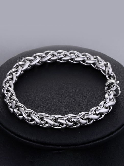 Peora Silver Stainless Steel Openable Link Bracelet-picture-37