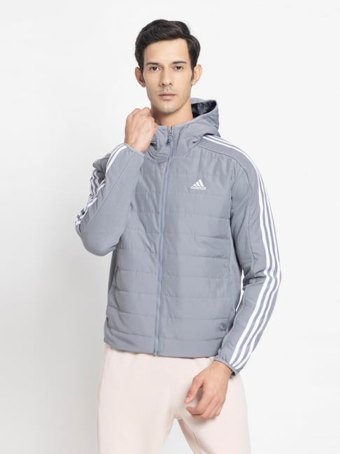 Adidas Grey ESS 3S IN HYB Hooded Jacket-picture-47