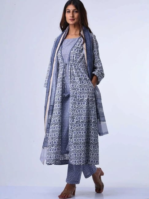 Dharan Chanderi Grey Dupatta-picture-19