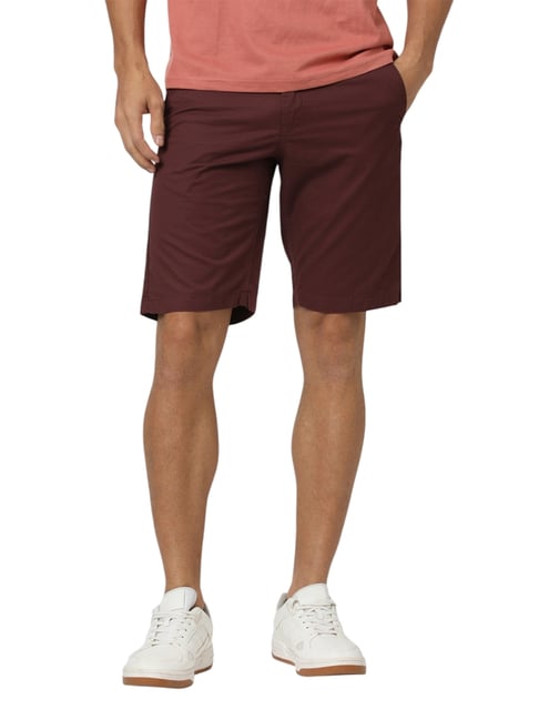 Van Heusen Maroon Cotton Regular Fit Shorts-picture-15