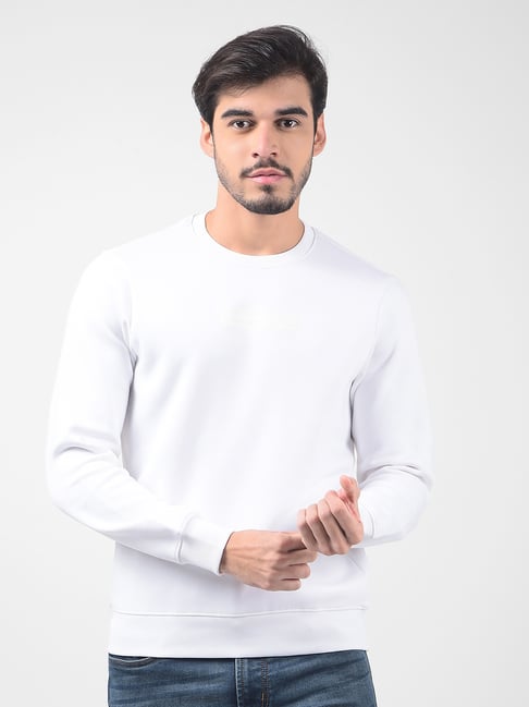 NUMERO UNO White Regular Fit Pullover Sweatshirt