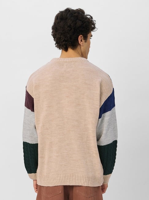 Buy The Souled Store Multicolored Loose Fit Colour Block Sweater