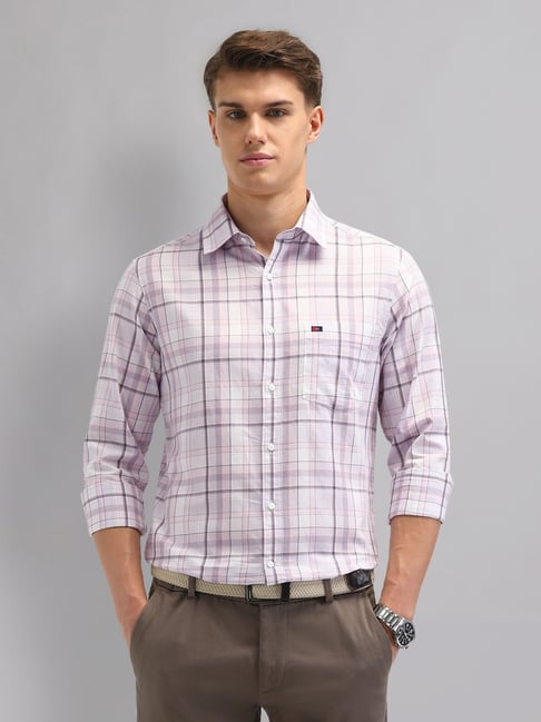 Ad By Arvind Pink Regular Fit Checks Shirt